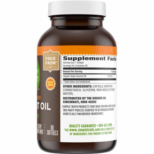 Simple Truth® Coconut Oil Softgels 1000mg Perspective: right