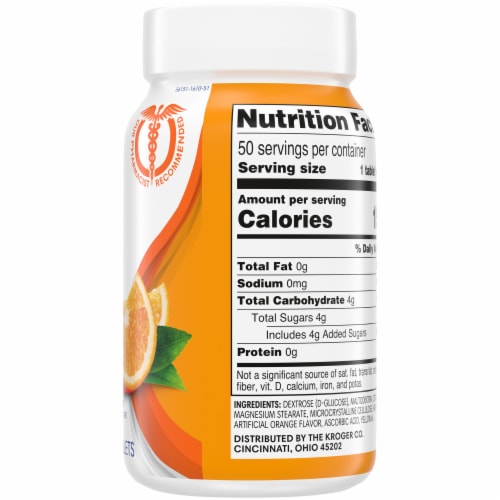 Kroger® Orange Flavored Glucose Chewable Tablets Perspective: right