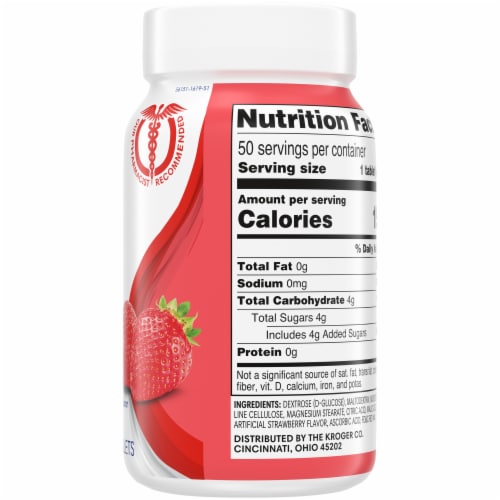Kroger® Strawberry Flavored Glucose Chewable Tablets Perspective: right