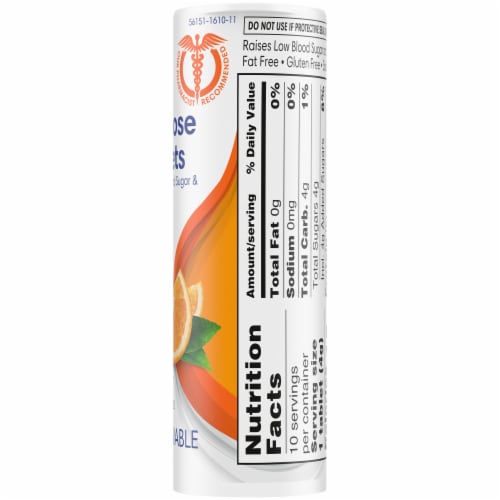 Kroger® Orange Chewable Glucose Tablets Perspective: right