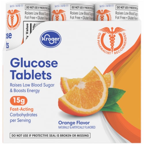Kroger® Orange Glucose Chewable Tablets (6 Pack) Perspective: right