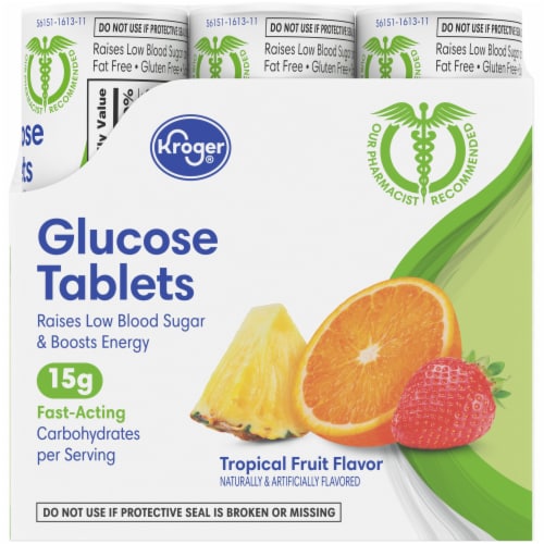 Kroger® Tropical Fruit Glucose Chewable Tablets (6 Pack) Perspective: right