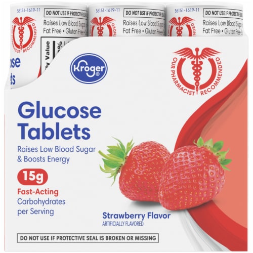 Kroger® Strawberry Glucose Chewable Tablets (6 Pack) Perspective: right