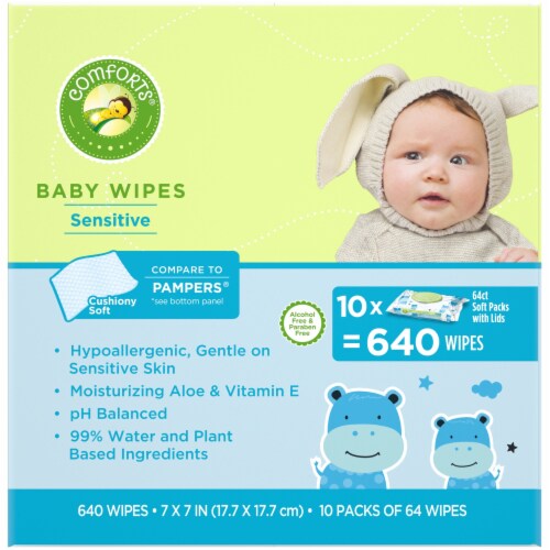Comforts™ Sensitive Baby Wipes 640 Count Perspective: right