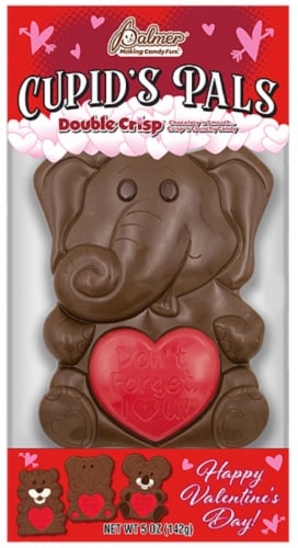 Palmer Cupid's Pals Double Crisp Chocolate Valentine Bear Candy Perspective: right