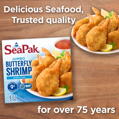 SeaPak Jumbo Crispy Breaded Butterfly Shrimp Perspective: right