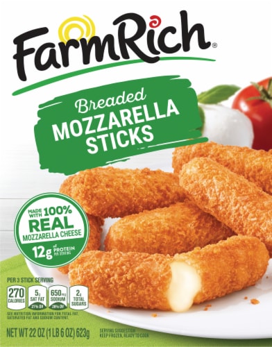Farm Rich Frozen Breaded Mozzarella Cheese Sticks Perspective: right
