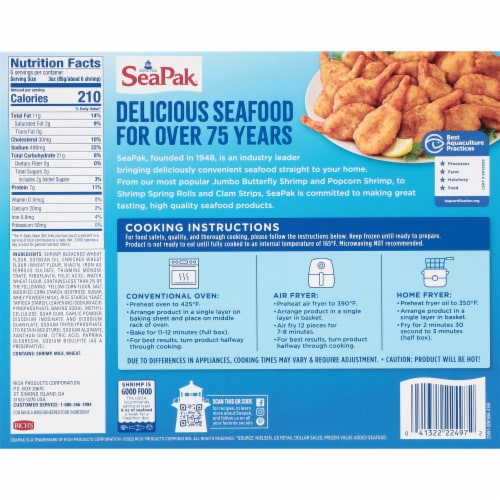 SeaPak Crispy Breaded Butterfly Shrimp Perspective: right