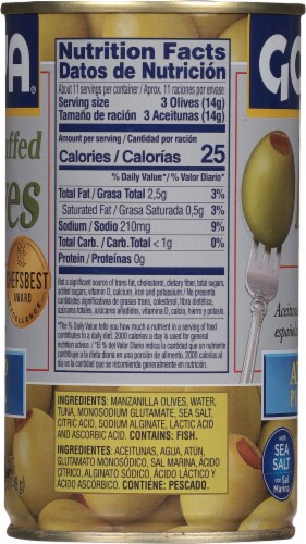 Goya® Stuffed Olives with Minced Tuna Perspective: right