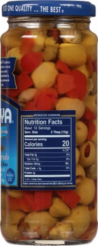 Goya Reduced Sodium Alcaparrado Pitted Manzanilla Olives Perspective: right