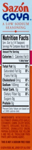 Sazon Goya Natural and Complete Low Sodium Seasoning Packets Perspective: right