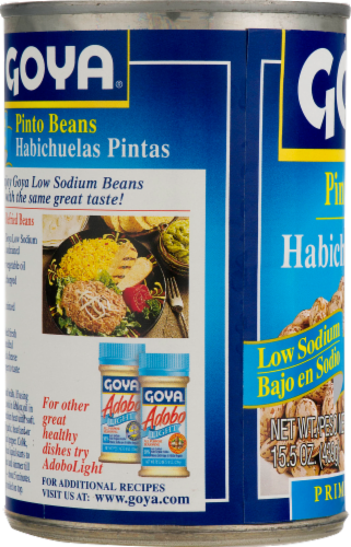 Goya Low Sodium Gluten Free Pinto Beans Perspective: right
