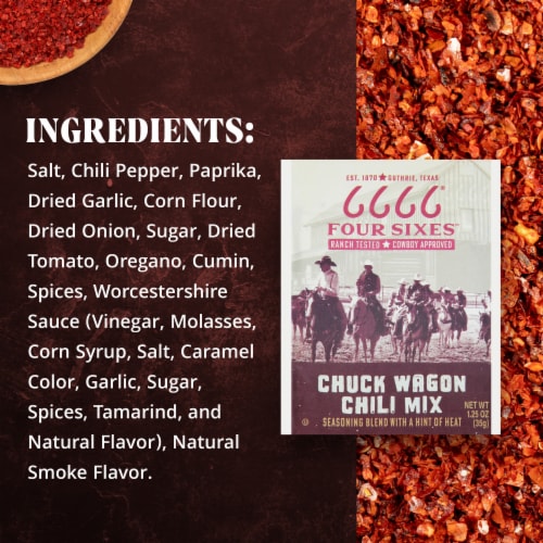 Four Sixes Chuck Wagon Chili Mix Seasoning Blend Perspective: right