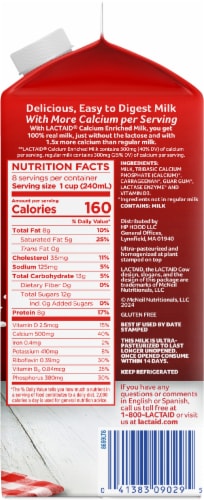 Lactaid 100% Lactose Free Calcium Enriched Milk Perspective: right