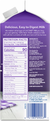 Lactaid® 100% Lactose Free Fat Free Milk Perspective: right