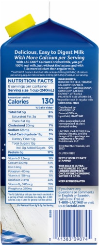 Lactaid® 100% Lactose Free Calcium Fortified 2% Reduced Fat Milk Perspective: right