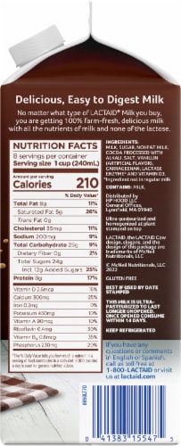 Lactaid® 100% Lactose Free Chocolate Whole Milk Perspective: right