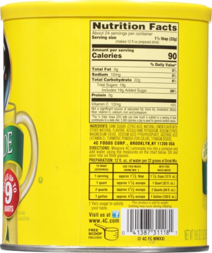 4C® Lemonade Mix Perspective: right