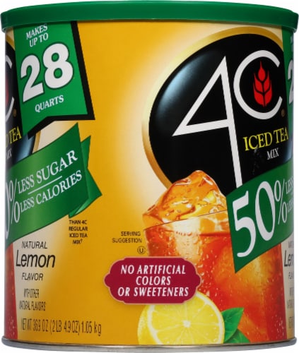 4C® Reduced Sugar Lemon Iced Tea Mix Perspective: right