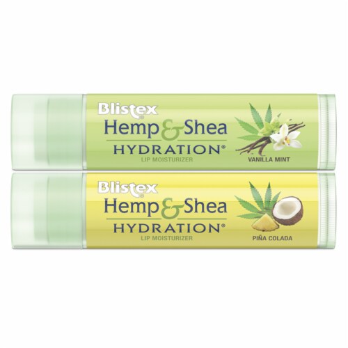 Blistex Hemp & Shea Hydration Vanilla Mint and Pina Colada Lip Moisturizer Sticks Perspective: right
