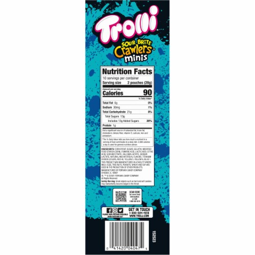 Trolli® Sour Brite Crawlers Minis Valentine Candy Perspective: right