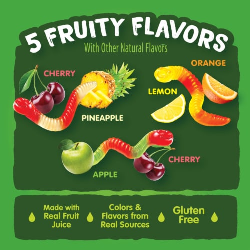 Black Forest Gummy Fruit Flavor Worms Candy Bag Perspective: right
