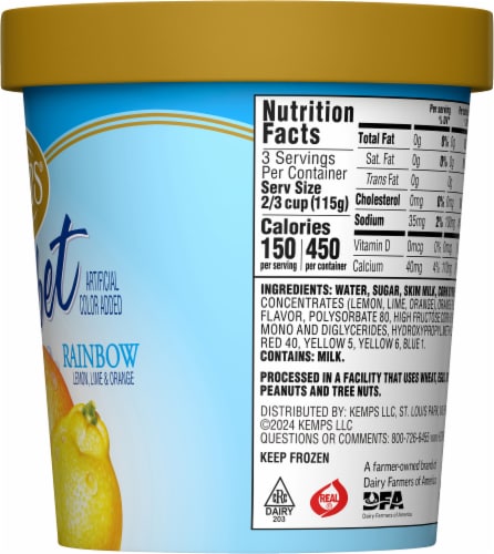 Kemps® Rainbow Sherbet Pint Perspective: right