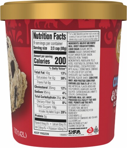 Kemps® Old Fashioned Cookies & Cream Ice Cream Tub Perspective: right