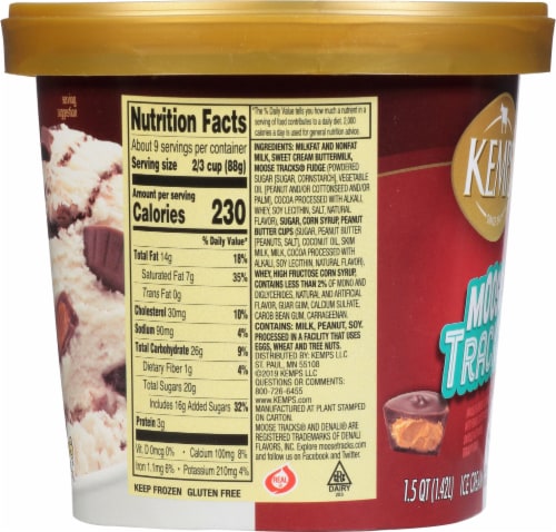 Kemps Moose Tracks Ice Cream Tub Perspective: right