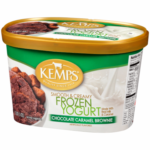 Kemps Chocolate Caramel Brownie Frozen Yogurt Perspective: right