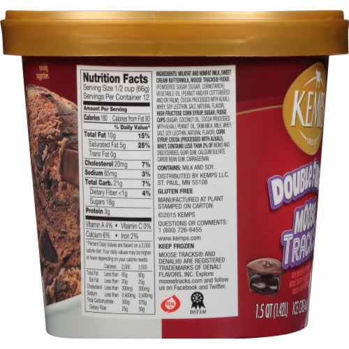 Kemps® Double Fudge Moose Tracks Ice Cream Tub Perspective: right
