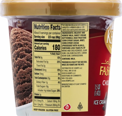 Kemps Old Fashioned Chocolate Ice Cream Tub Perspective: right
