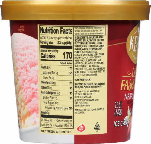 Kemps Old Fashioned Neapolitan Ice Cream Tub Perspective: right