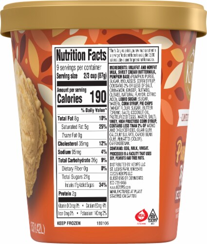 Kemps® Limited Edition Pumpkin Pie Ice Cream Tub Perspective: right