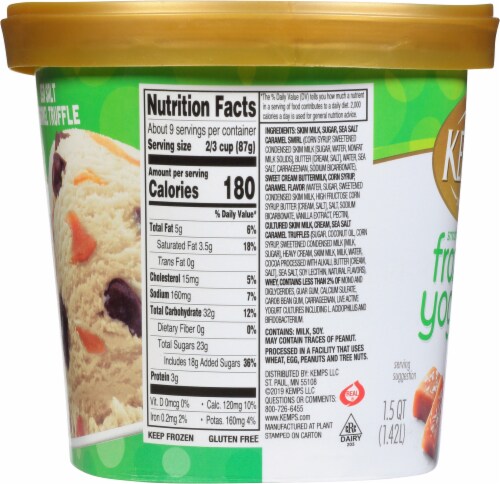 Kemps Smooth & Creamy Sea Salt Caramel Truffle Frozen Yogurt Perspective: right