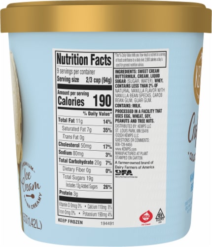 Kemps® Simply Crafted Vanilla Bean Premium Ice Cream Perspective: right