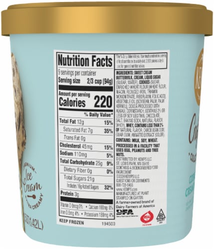 Kemps Crafted Collection Cookies & Cream Dream Ice Cream Perspective: right