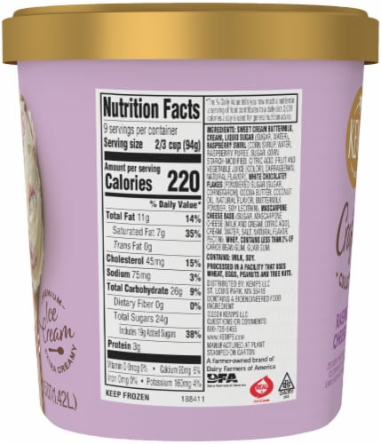 Kemps Crafted Collection Raspberry Cheesecake Ice Cream Perspective: right
