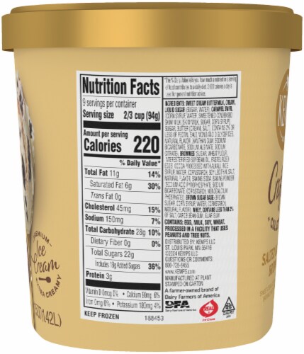 Kemps Crafted Collection Salted Caramel Brownie Ice Cream Perspective: right