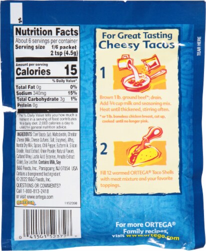 Ortega Cheesy Taco Seasoning Mix, Kosher Perspective: right