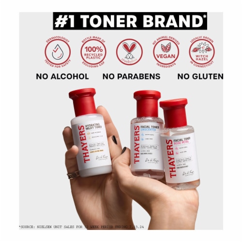 Thayers Natural Remedies Witch Hazel Toner Alcohol Free with Rose Petal Perspective: right