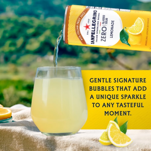 Sanpellegrino Italian Sparkling Drink Zero Sugar Lemonade Beverage Perspective: right