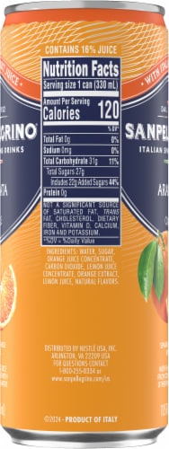 S. Pellegrino Aranciata Orange Sparkling Water Single Can Perspective: right