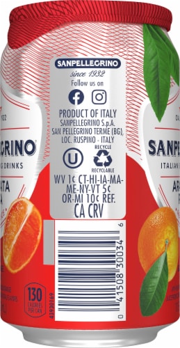 S. Pellegrino Aranciata Rossa Blood Orange Sparkling Water Perspective: right
