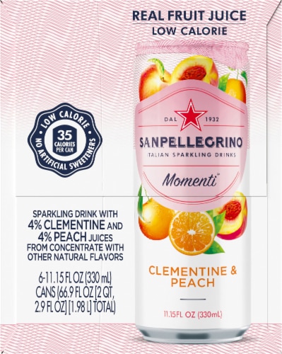 Sanpellegrino Momenti Clementine & Peach Italian Sparkling Drink Perspective: right