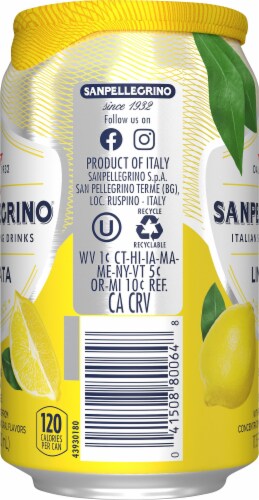 San Pellegrino Limonata Sparkling Lemon Beverage Perspective: right