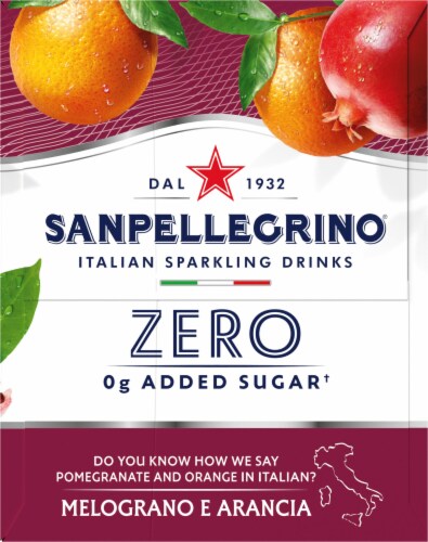 Sanpellegrino® Zero Sugar Pomegranate & Orange Italian Sparkling Drinks Perspective: right