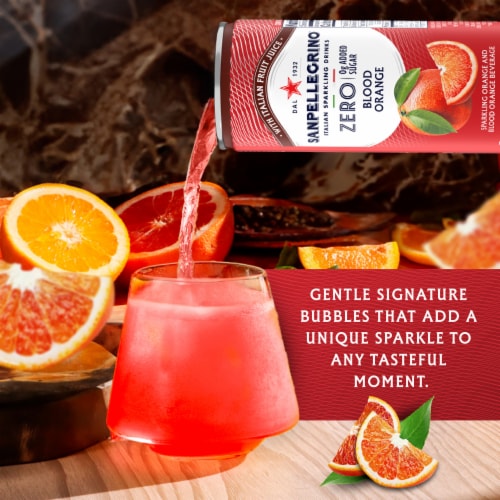 Sanpellegrino Italian Sparkling Drink Zero Sugar Blood Orange Perspective: right