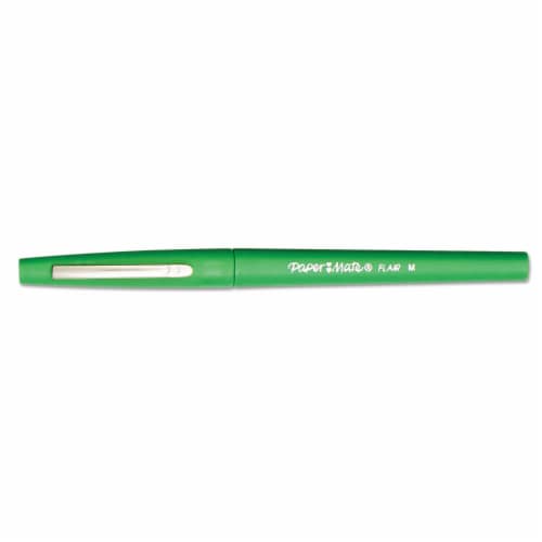 Paper Mate Point Guard Flair Needle Tip Stick Pen Green Ink 0.7mm Dozen 8440152 Perspective: right