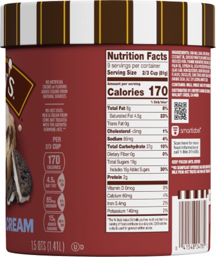 Dreyer's/Edy's® Cookies 'N Cream Ice Cream Tub Perspective: right
